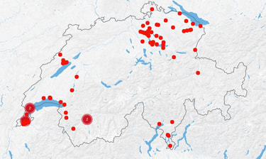 Carte de Suisse avec les studios Carte de Suisse avec les studios